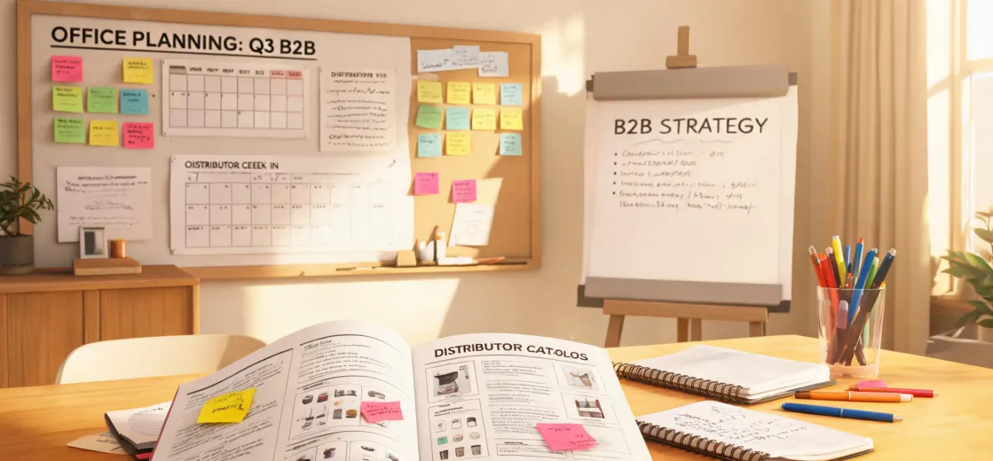 Illustrated school and office supply planning workspace